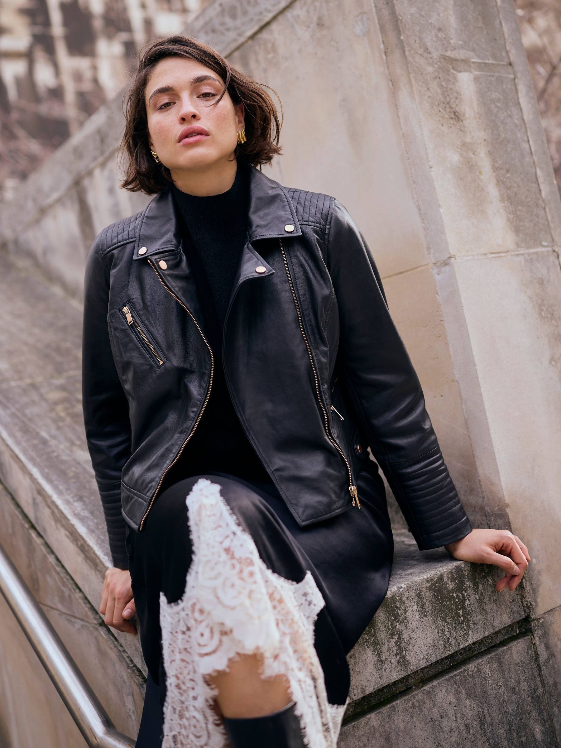 【nmtc+】　line leather jacket ブラック 🤍NEW ARRIVAL🤍 line leather jacket 🧥 nmtc+ in Laforet Harajuku