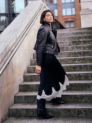 Mint Velvet Black Leather Biker Jacket - Image 3 of 10