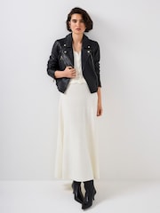 Mint Velvet Black Leather Biker Jacket - Image 8 of 10