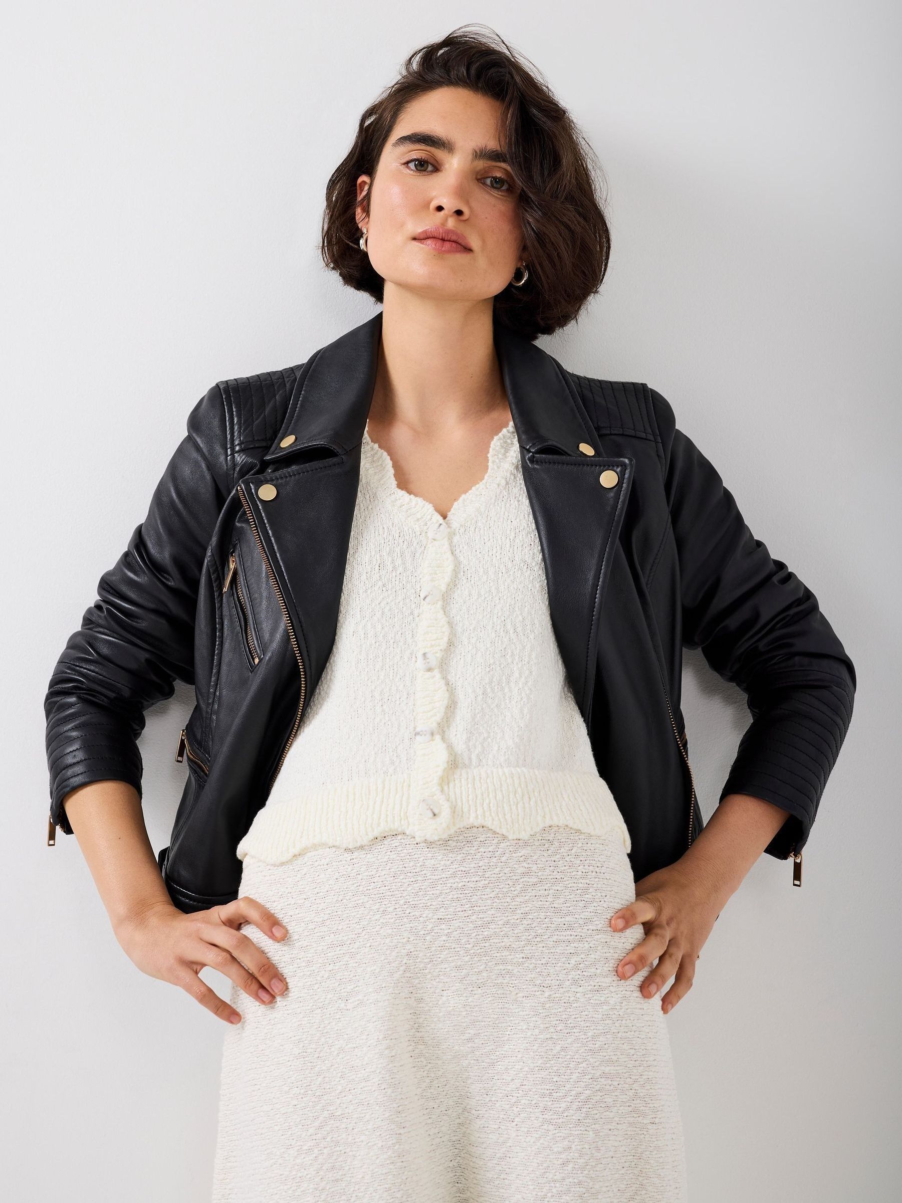 【nmtc+】　line leather jacket ブラック 📢RESTOCK📢 【nmtc+】 line leather jacket ¥22,880