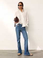 BHOEM Cream Romantic Cotton Shirt With Lace Inserts - Image 3 of 4