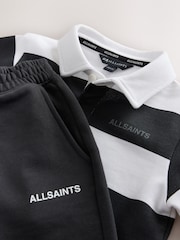 smALLSAINTS Black/White Striped Rugby Top And Joggers Set - Image 9 of 11