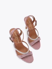 Kurt Geiger London Pink Crystal Strap 90 Sandals - Image 2 of 4