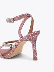 Kurt Geiger London Pink Crystal Strap 90 Sandals - Image 3 of 4