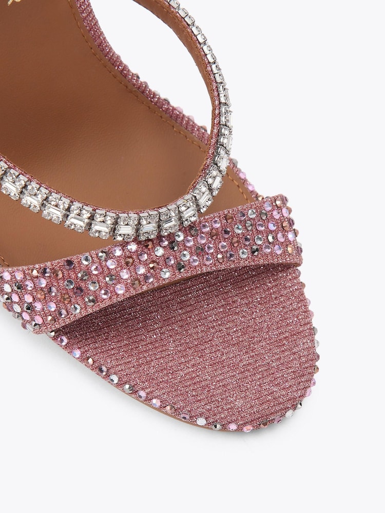 Kurt Geiger London Pink Crystal Strap 90 Sandals - Image 5 of 5