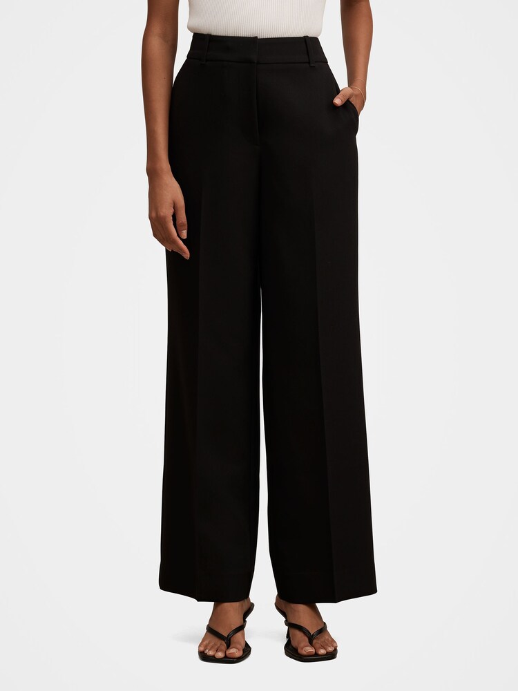 Forever New Black Ada Petite Straight Leg Trousers - Image 1 of 5