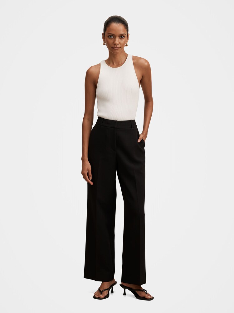 Forever New Black Ada Petite Straight Leg Trousers - Image 5 of 5