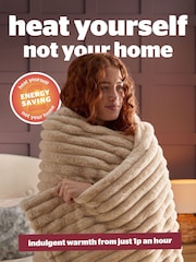 Silentnight Natural Ribbed Faux Fur 9-Heat Setting Heated Throw - Image 6 of 9
