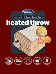 Silentnight Natural Ribbed Faux Fur 9-Heat Setting Heated Throw - Image 9 of 9