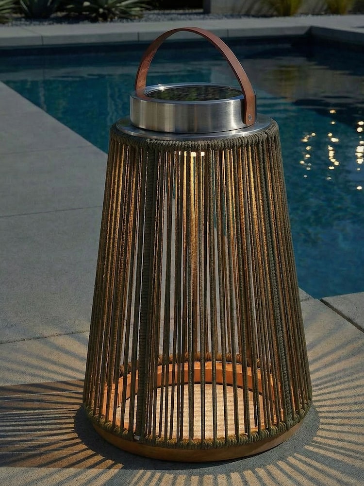Maze Dark Olive Athena Large Outdoor Solar Light - Image 2 of 4