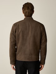 Brown Faux Suede Borg Lined Jacket - Image 3 of 8