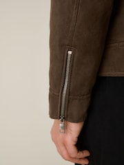 Brown Faux Suede Borg Lined Jacket - Image 5 of 8