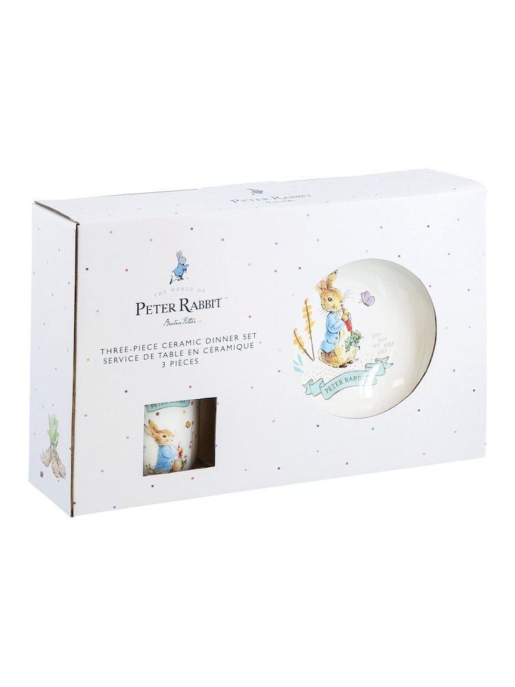 Peter Rabbit White 3 Piece Ceramic Dinner Set - Image 6 of 6 Peter Rabbit White 3 Piece Ceramic Dinner Set - Image 6 of 6