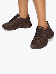 KG Kurt Geiger Brown Luster Trainers - Image 1 of 5
