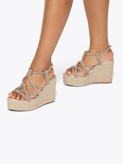 KG Kurt Geiger Gold Perla Wedge Sandals - Image 1 of 5