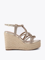 KG Kurt Geiger Gold Perla Wedge Sandals - Image 2 of 5