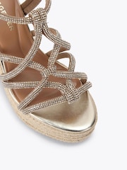 KG Kurt Geiger Gold Perla Wedge Sandals - Image 4 of 5