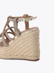 KG Kurt Geiger Gold Perla Wedge Sandals - Image 5 of 5