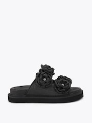 KG Kurt Geiger Black Sonnet Footbed Sandals - Image 1 of 4