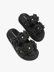 KG Kurt Geiger Black Sonnet Footbed Sandals - Image 2 of 4