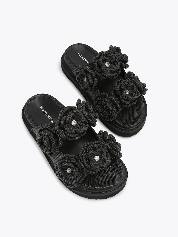 KG Kurt Geiger Black Sonnet Footbed Sandals - Image 2 of 4