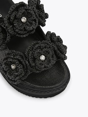 KG Kurt Geiger Black Sonnet Footbed Sandals - Image 3 of 4