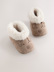Hnědá se psy - Pull On Baby Slippers (0-2mths) - Obrázek 1 z 5