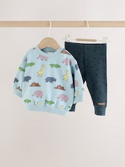 Mavi Safari - Uşaq Sweatshirt və Leggings Dəsti (0ay -2il) - 9şəkildən 1 şəkil
