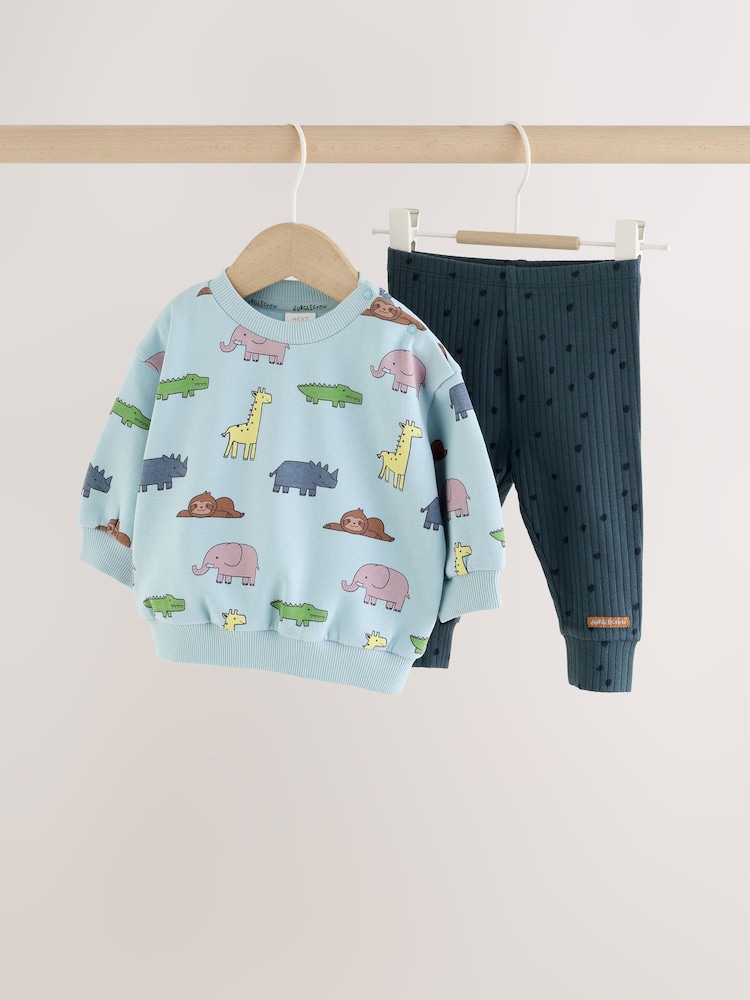 Mavi Safari - Uşaq Sweatshirt və Leggings Dəsti (0ay -2il) - 9şəkildən 1 şəkil