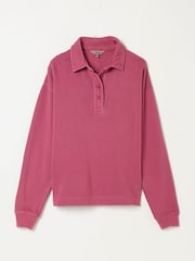 FatFace Dark Pink Quarter Neck Collared Sweat Top - Image 6 of 6