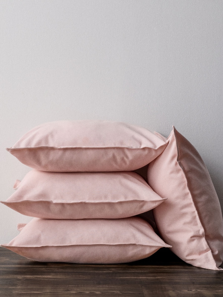 The Set 4 Pack Pink Cotton Linen Cushion Covers - Image 2 of 2 The Set 4 Pack Pink Cotton Linen Cushion Covers - Image 2 of 2