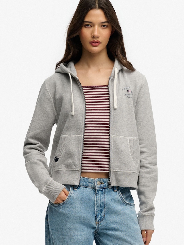 Superdry Athletic Essentials Cropped Zip Hoodie - Bild 1 von 6