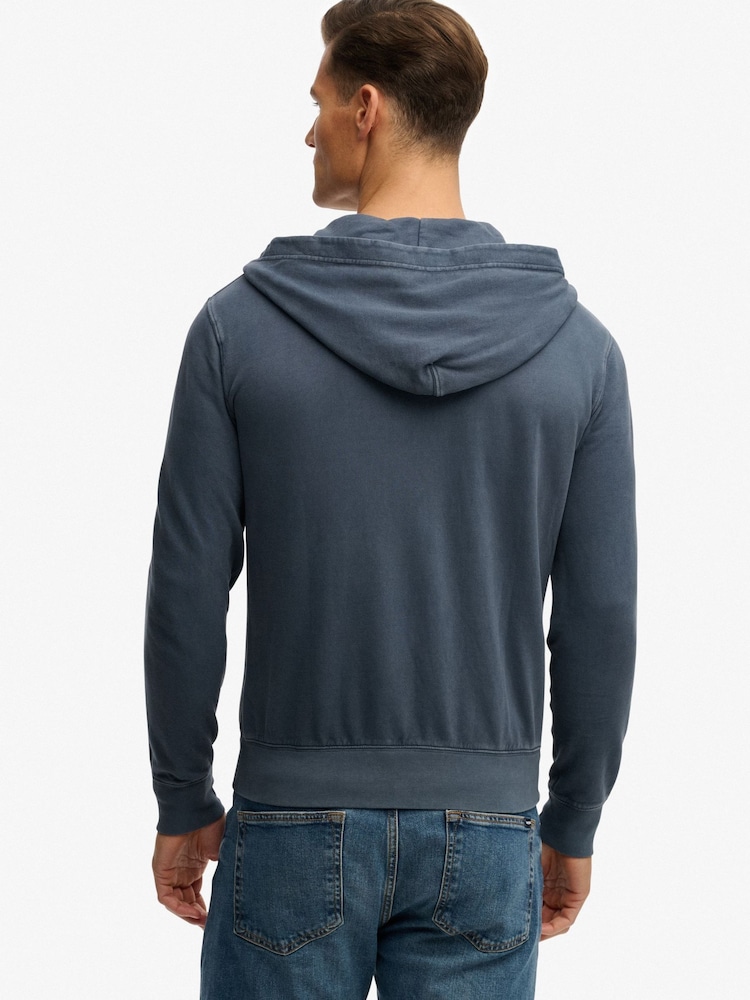 Superdry Blue Classic Essential Zip Hoodie - Image 2 of 7