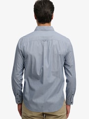 Superdry Blue Cut Away Poplin Long Sleeve Shirt - Image 2 of 6