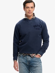 Superdry Blue Vintage Athletic Tonal Crew Sweatshirt - Image 1 of 7