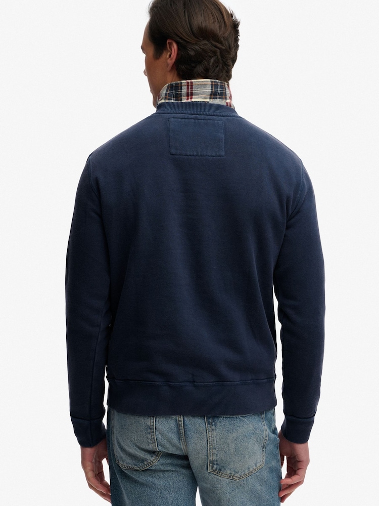 Superdry Blue Vintage Athletic Tonal Crew Sweatshirt - Image 2 of 7