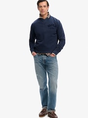 Superdry Blue Vintage Athletic Tonal Crew Sweatshirt - Image 5 of 7