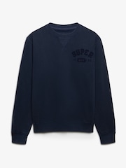 Superdry Blue Vintage Athletic Tonal Crew Sweatshirt - Image 6 of 7