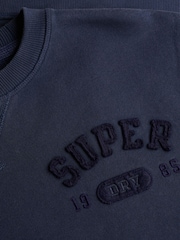 Superdry Blue Vintage Athletic Tonal Crew Sweatshirt - Image 7 of 7