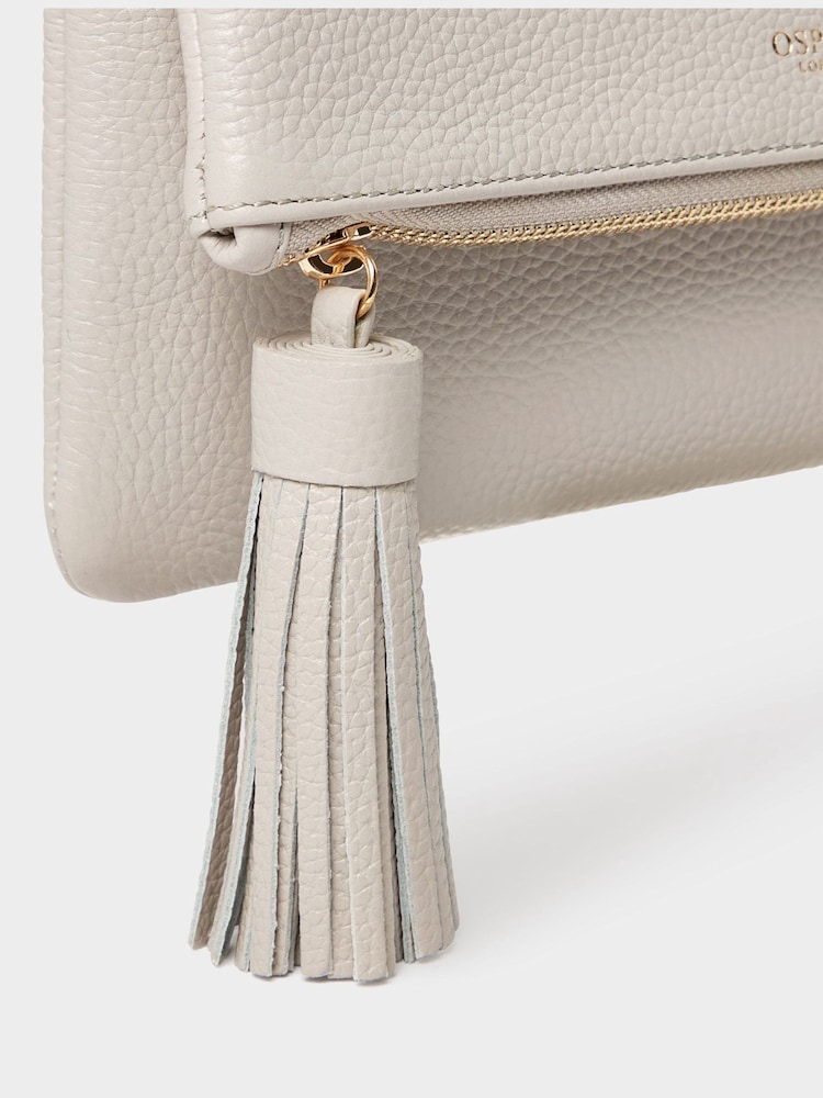 Osprey London Natural Bexley Grainy Hide Leather Clutch Bag - Image 6 of 6