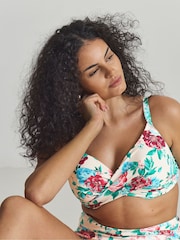 Simply Be White Magisculpt Twist Front Plunge Underwired Bikini Top - Image 3 of 4