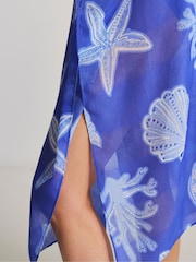 Simply Be Tie Front Shell Print Mini Kaftan - Image 4 of 4