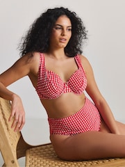 Simply Be Red Magisculpt Gingham Bikini Briefs - Image 1 of 4