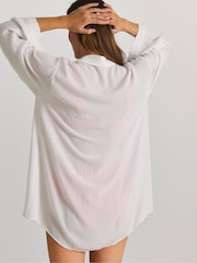 Simply Be Cream Tie Front Beach Shirt - Image 2 of 4