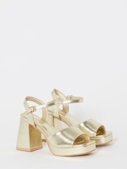 Simply Be Gold Wide Fit Platform Heels - Image 3 of 4