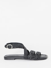 أسود - Simply Be Woven Multiple Strap Sandals - Image 2 of 4
