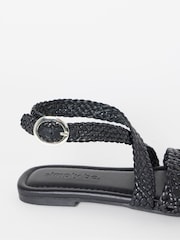 أسود - Simply Be Woven Multiple Strap Sandals - Image 4 of 4