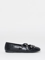 Simply Be Multi Buckle Strap Ballerinas - תמונה 2 מתוך 4
