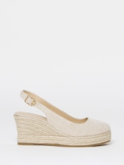 Simply Be Natural Wide Fit Espadrille Wedge Slingback Shoes - Image 2 of 4