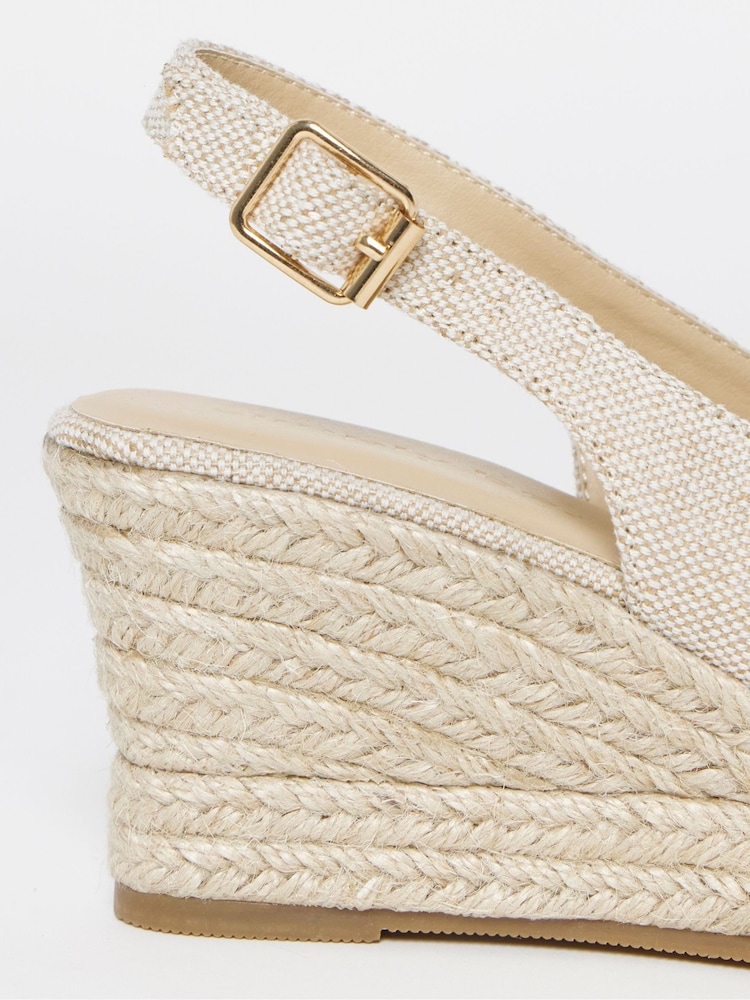 Simply Be Natural Wide Fit Espadrille Wedge Slingback Shoes - Image 4 of 4